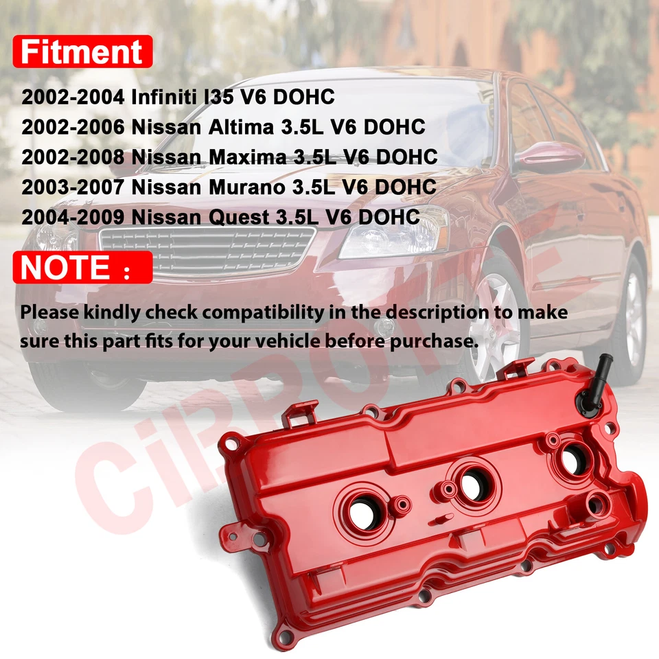 ⭐Cubiertas de válvula de aluminio izquierda y derecha para 02-09 Nissan Altima Máxima Murano Quest⭐ Foto 3 de 4