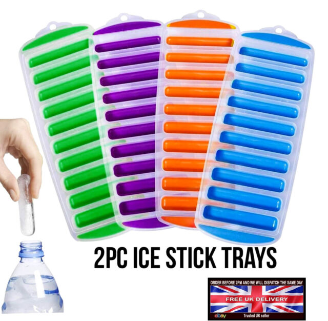 2Pcs Ice Stick For Water Bottle Tray Easy Pop Plastic Silicone Top Mould Cube