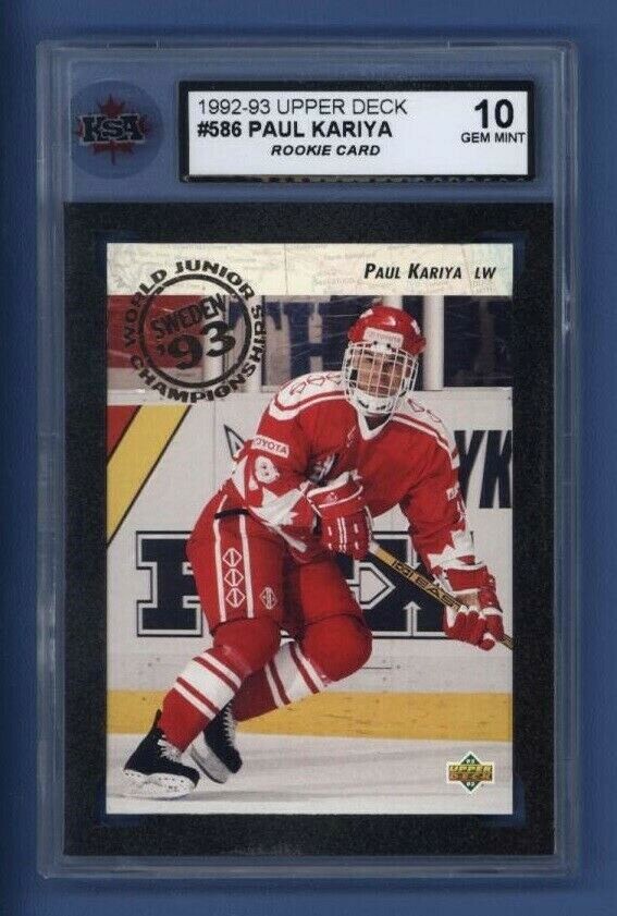 1992-93 UPPER DECK #586 PAUL KARIYA (rc) KSA 10 GEM-MINT *ROOKIE