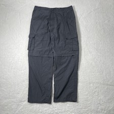 VTG Convertible Cargo Pants Mens Gray 36x32 y2K 90s Baggy Skate Wide Leg Rave