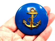 Antique 1940s NEMO Navy Anchor Sailor Oversized Buckle RARE military belt coat