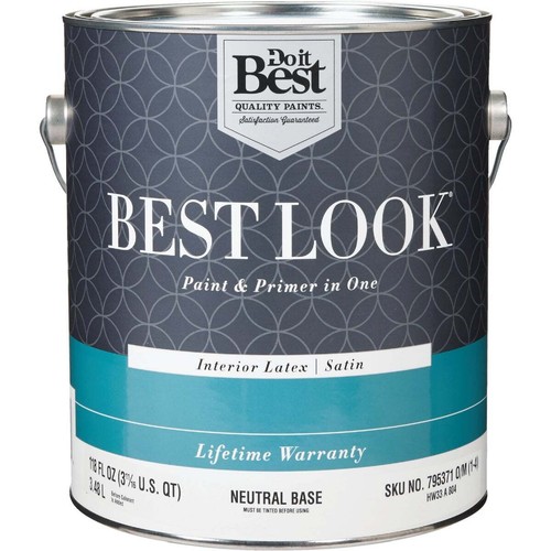 Best Look Latex Premium Paint & Primer In One Satin Interior Wall Paint