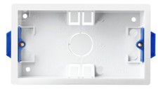 BG Double/Twin 2 Gang Rectangular Dry Lining Back Box for Wall Sockets - 35mm