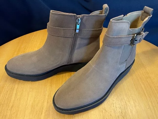 Franco Sarto Meridian Suede Side Buckle Ankle Boots Women s 8 M