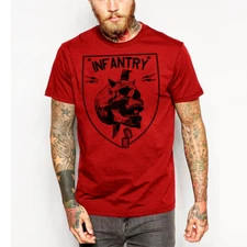 Military T-Shirt Army Navy Machine Gunner Sniper Paratrooper Infantry