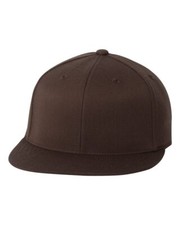 Flexfit Flat Bill Cap Baseball Hat Brown 6210 - S/M, L/XL