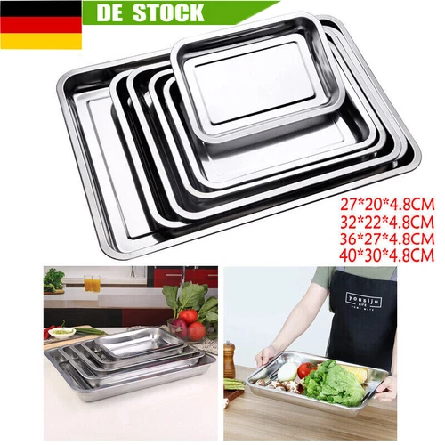 BBQ Edelstahl Tropfschale Grillpfanne Grillschale Marinierschale Gemüseschale DE - Bild 1 von 13