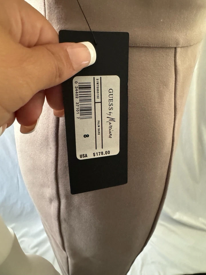 $178 новый с Ярлыками Guess By Marciano платье карандаш коктейльное коричневый без рукавов Slim Fit молнии 8 - Изображение 4 из 4