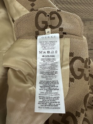 Gucci Monogram Jumbo GG Canvas Cotton Jacquard Jacket Full Zip