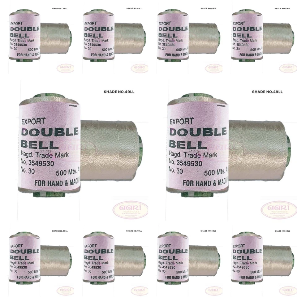 10X Double Bell Viscose Rayon Thread for Embroidery Color Silver Shade No.49LL - Image 2 of 3