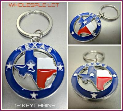 WHOLESALE LOT Map of TEXAS Western KeyChain Key Ring Souvenir Gift 12 Key Chains