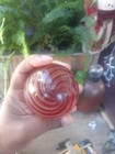 Vintage Art Glass Red & Gold Swirls Paperweight. — photo 9