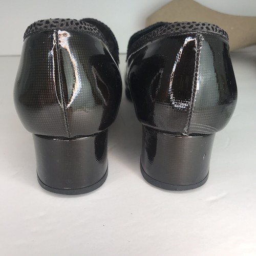Mocassino donna Brunella nero vernice, camoscio blu taglia 40 1/2 Made in Italy - Foto 8 di 12
