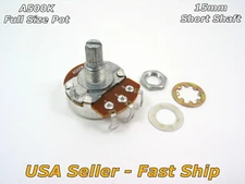 A500K Audio Taper 15mm Short Shaft Guitar Potentiometer Full Size Pot 500K