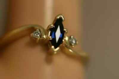 1CT Marquise Cut Lab-Created Sapphire 14K Yellow Gold Finish Engagement Ring