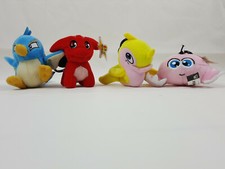 Neopets Plush Backpack Clips Kiko Flotsam Poogle Pteri Lot of 4 - 2005 Keychain