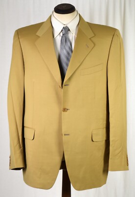 Perfect $1895 CANALI Solid Beige Side Vent Suit 44 L