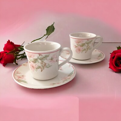 2 Royal Doulton Tea Cup Saucer Set FRESH FLOWERS Regents Park Garden Party Vtg