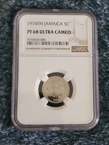 1974FM Jamaica 5c Pf 68 Ultra Cameo  NGC 5970650-085. 👀  Fast Shipping  👀 