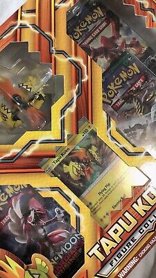 Pokemon TCG Tapu Koko Figure Collection Box ( 4 Booster Packs ) New