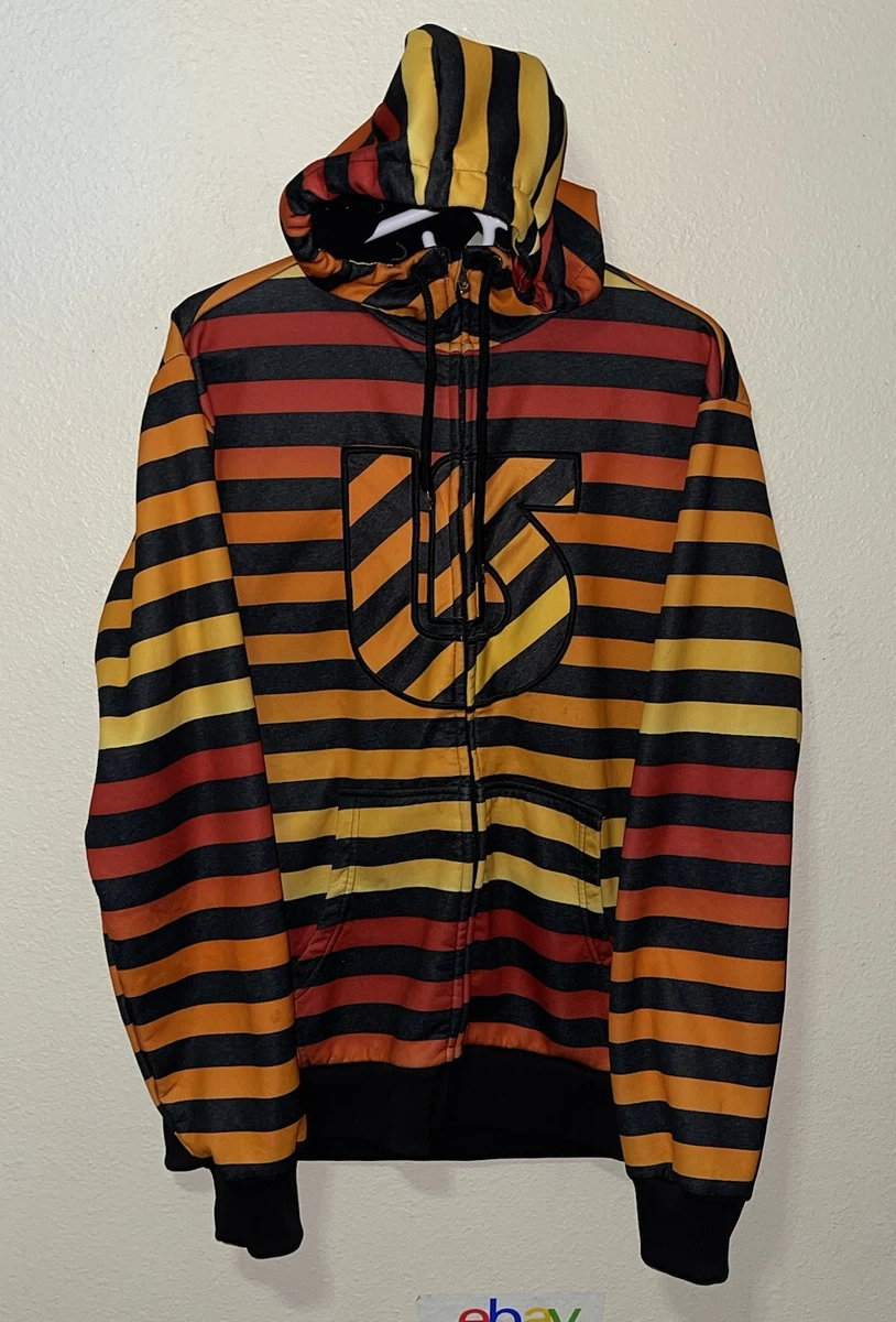 Burton Dryride Zip Up Striped Snowboard Men s Size M Hoodie Jacket J 329