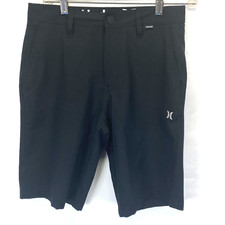 Hurley Board Shorts Men's Size 28x9.5 Black Board Shorts Casual Beach RN100759