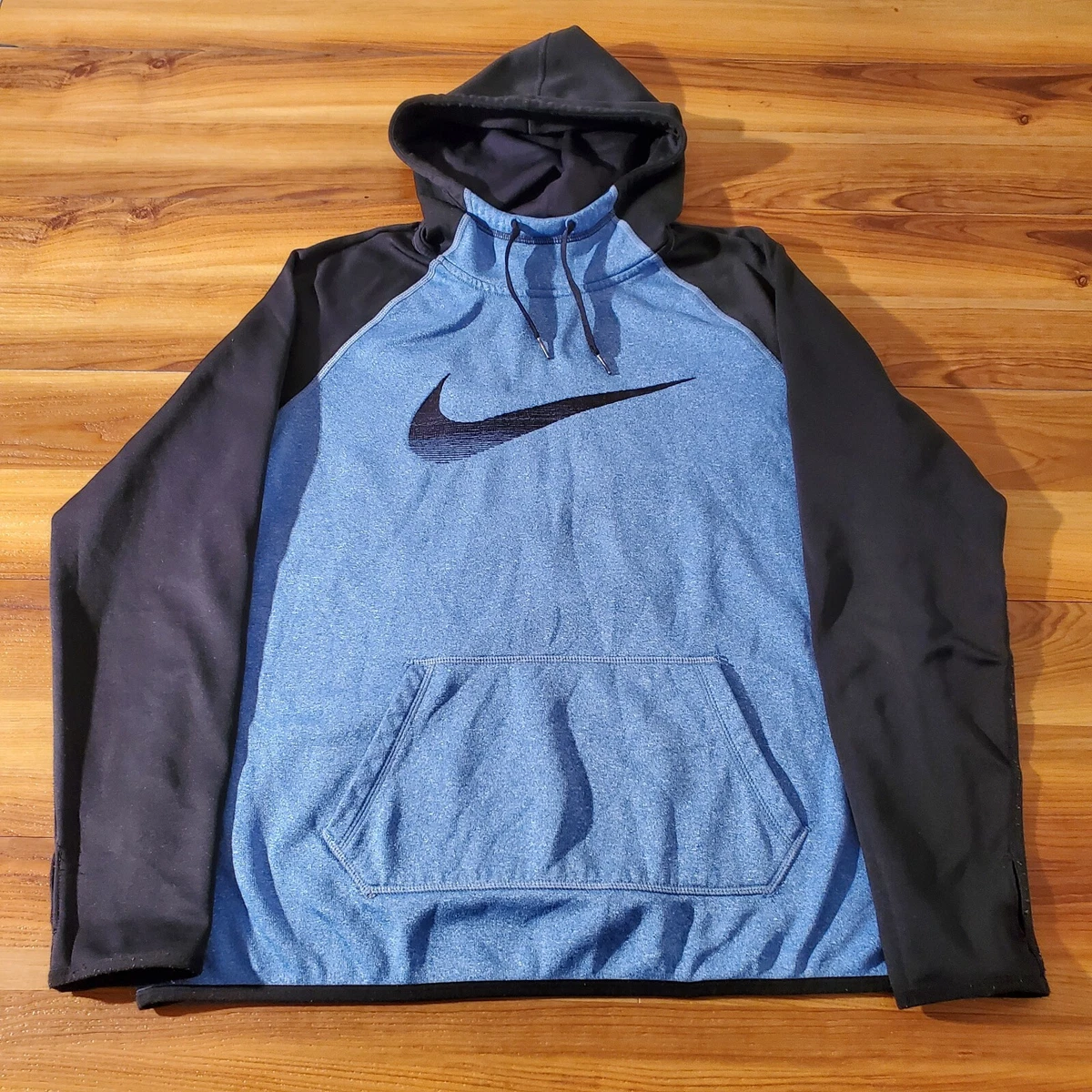 Nike Womens Therma Fit Training Hoodie Size Large Blue Black