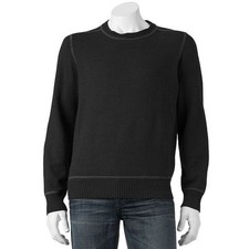 NWT ARROW SOLID CREWNECK SWEATER MENS BLACK LARGE MSRP 65 PRIORITY SHIPPING