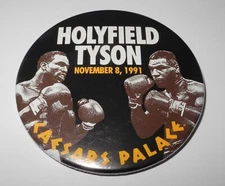 1991 Boxing Mike Tyson vs. Evander Holyfield Fight Souvenir Pin Button Pinback