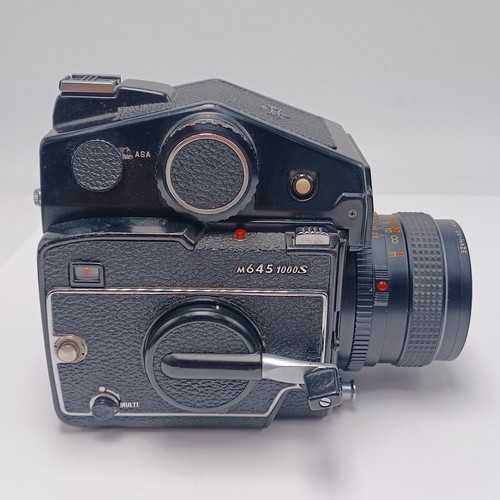 Cámara Mamiya M645 1000S con empuñadura enrolladora de motor Sekor C 80/2.8 y 210/4 usada - Imagen 7 de 24