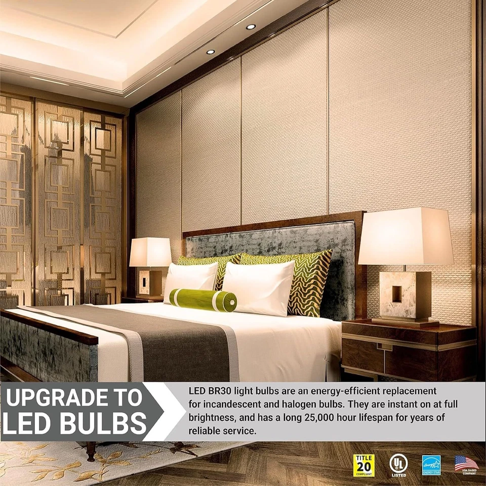 Diodesy 4PK BR30 LED Reflector Light Bulb Indoor Light 11W 65W, 5000K 920LM, E26 - Image 3 of 4