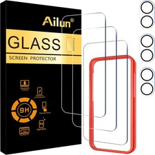Ailun 3 Pack Screen Protector for iPhone 16 6.1 inch 3 Camera Lens...