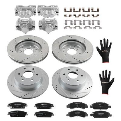 Front Rear Brake Rotors+Calipers w/Pads for Cadillac Escalade (ESV) 2015-2020
