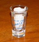 ZAPATA'S WINES & LIQUORS NUEVO LAREDO MEXICO BLUE LETTERING SHOT GLASS — photo 1
