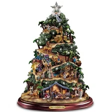 Thomas Kinkade Tabletop Tree: Glory to The Newborn King by Hawthorne Village