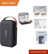 Compact Travel Essentials Organizer - Hard Shell Case for Electronics 8.5x5.9