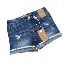 Hippie Girl NWT Girls Size 4 Shortie Reg Rise Stretch Lace Trim Jean Shorts NEW