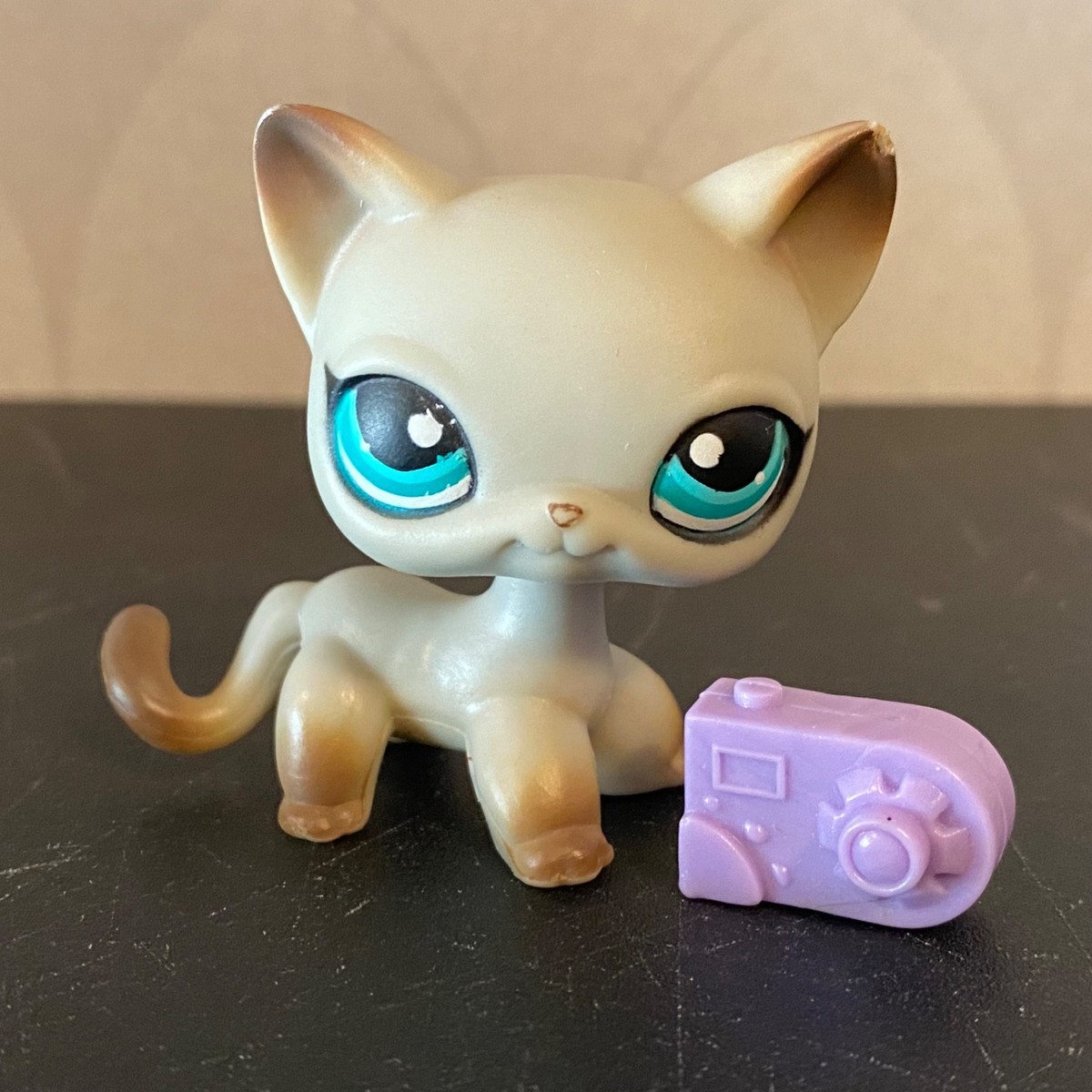 Authentic Littlest Pet Shop #391 Gray Egyptian Siamese shorthair