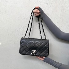 CHANEL 2012 Matelassé Iridescent Calfskin Double Chains Full Flap Shoulder Bag