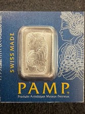 PAMP Suisse 1g Platinum Bar 0.9995 Fine in Assay Card, Total Content 1g 2484.55 per troy oz