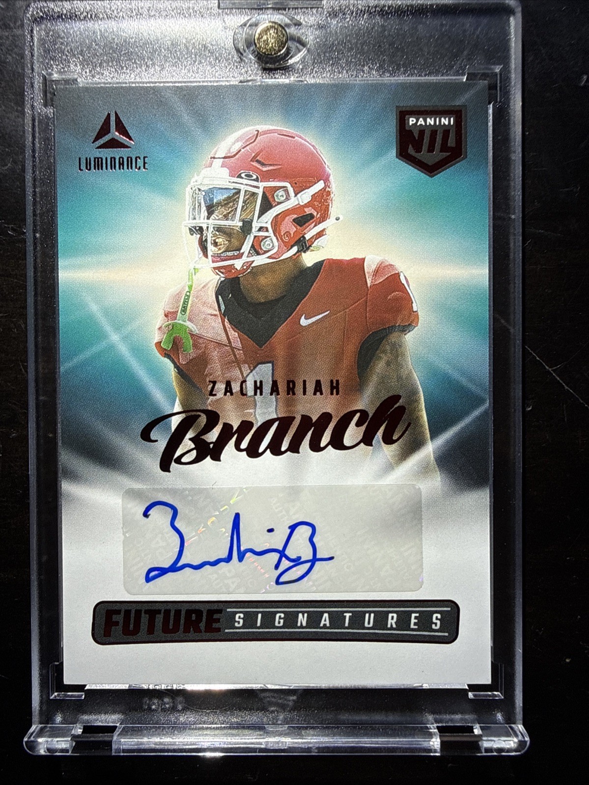 2025 Panini Luminance Zachariah Branch Future Signatures Red Color Match NIL-ZBH