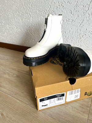 Dr. Martens Jetta Damen Stiefeletten Weiß Leder Plateau Reißverschluss EU 39