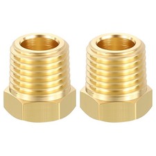 2PCS 1/4" Male NPT x 1/8" FeMale NPT Thread Brass Hex Extension Adapters