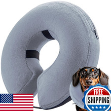 infisu Inflatable Dog Cone M - Soft Blow-Up Recovery Collar for Dogs & Cats