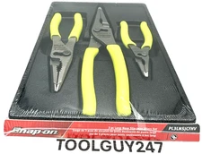 SNAP ON TOOLS USA  3PC HI VIZ  LONG NOSE Slip Joint Pliers Set PL3LNSJCF HV NEW