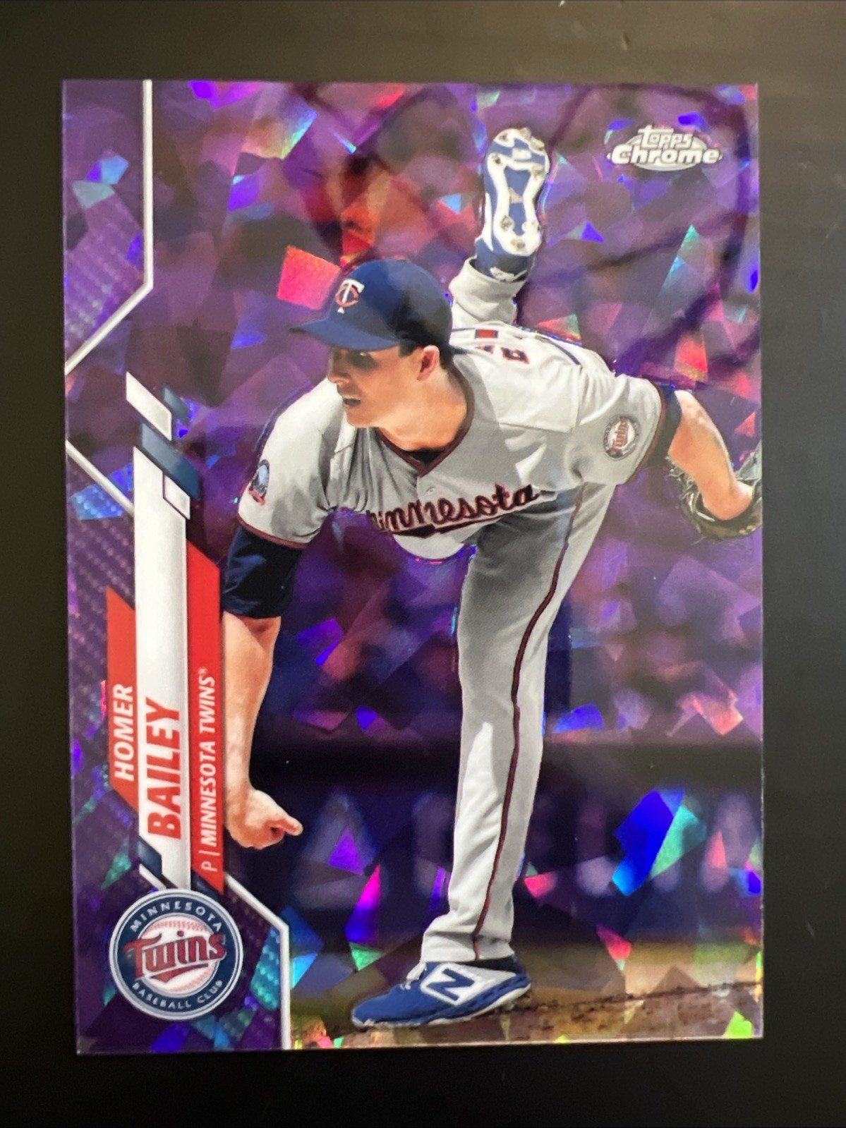 #5/10 - Homer Bailey Topps Chrome #357 2020 Cracked Purple Sapphire