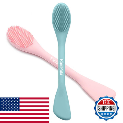 Rampula Facial Cleansing Brush 2 In 1 Silicone Face Mask Brush Face Scrubber