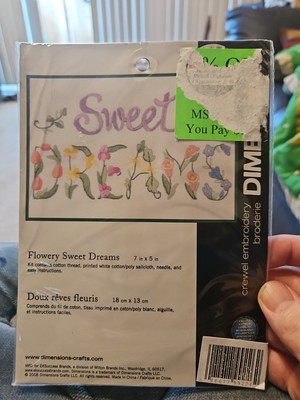 Dimensions Crewel Embroidery Kit Flowery Sweet Dreams New