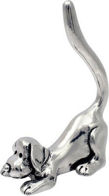 Dog Stretching Ring Holder (Pewter) Yoga Pose