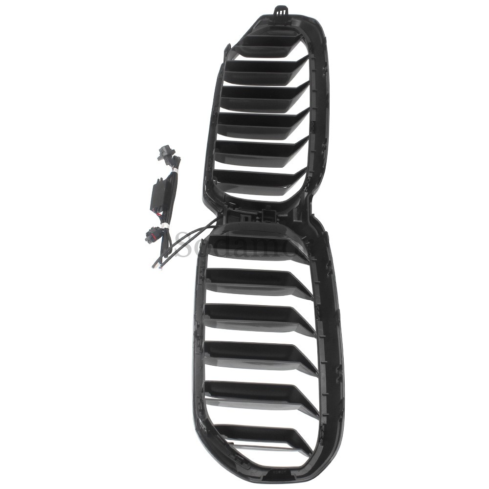 Dual Slats Front Kidney Grill W/LED Light For BMW 5-Series G30 G31 LCI 2021-2023
